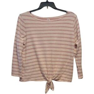 Old Navy Pink & White Striped Blouse Women’s Large